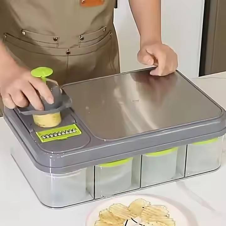Multifunctional Cutting Board with Built-In Storage Containers