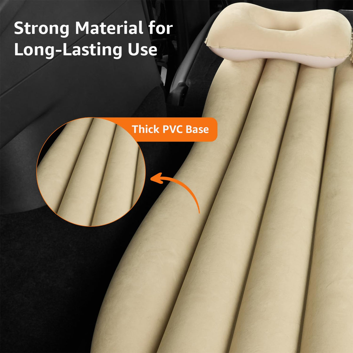 Inflatable Car Air Mattress with Rechargeable Pump