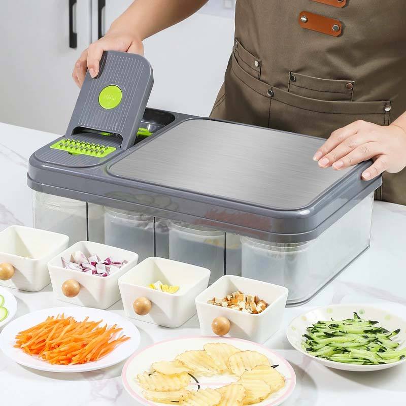 Multifunctional Cutting Board with Built-In Storage Containers
