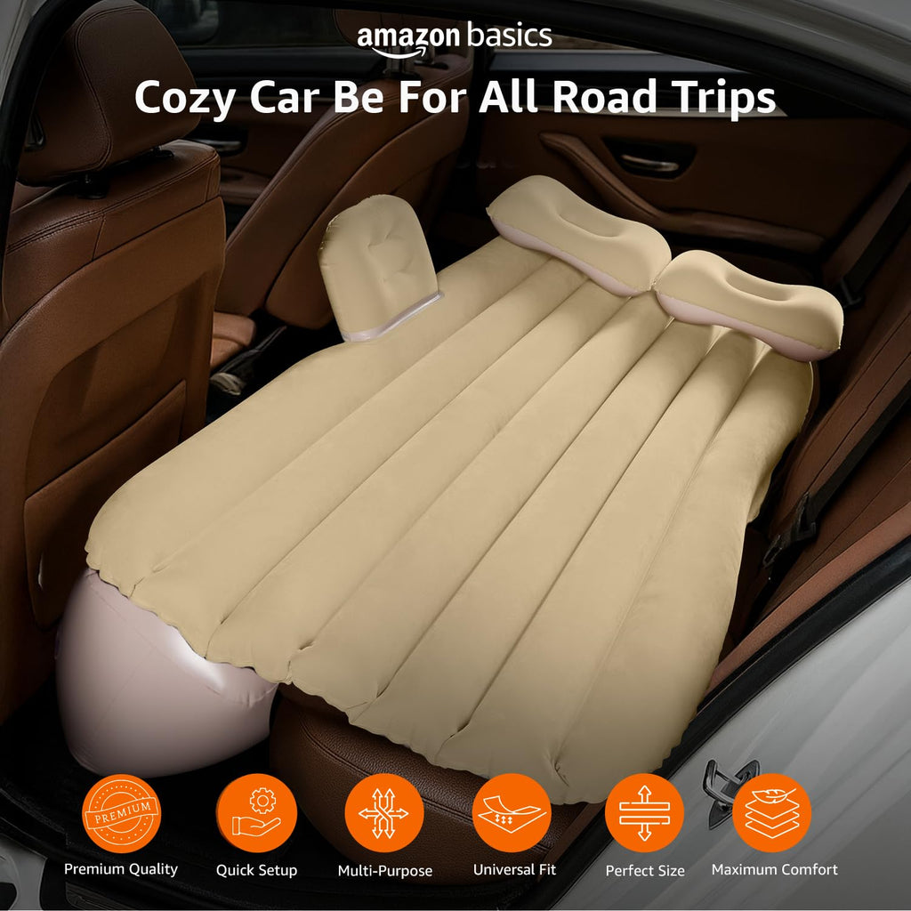 Inflatable Car Air Mattress with Rechargeable Pump