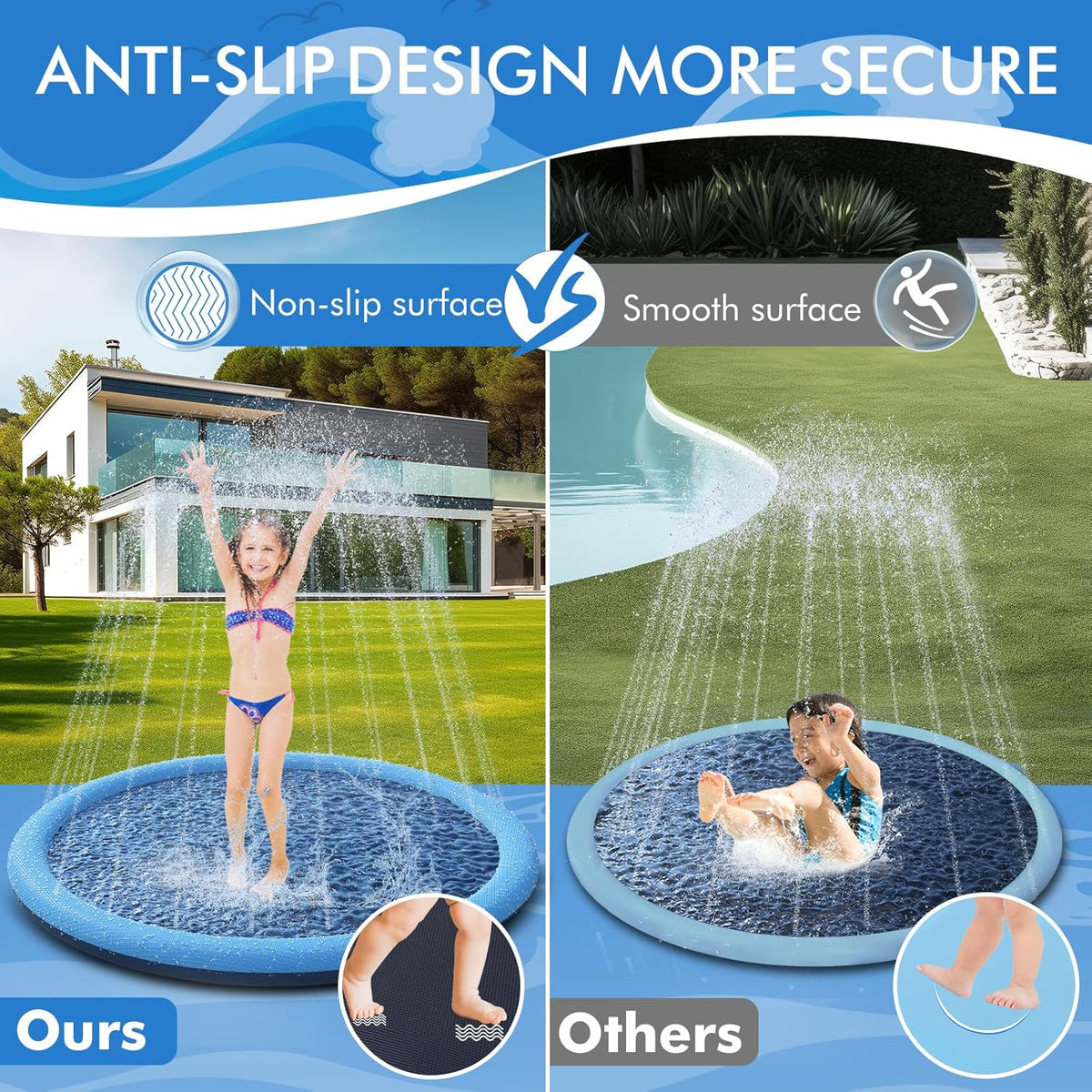 Inflatable Pet Cooling Bathtub With Water Spray