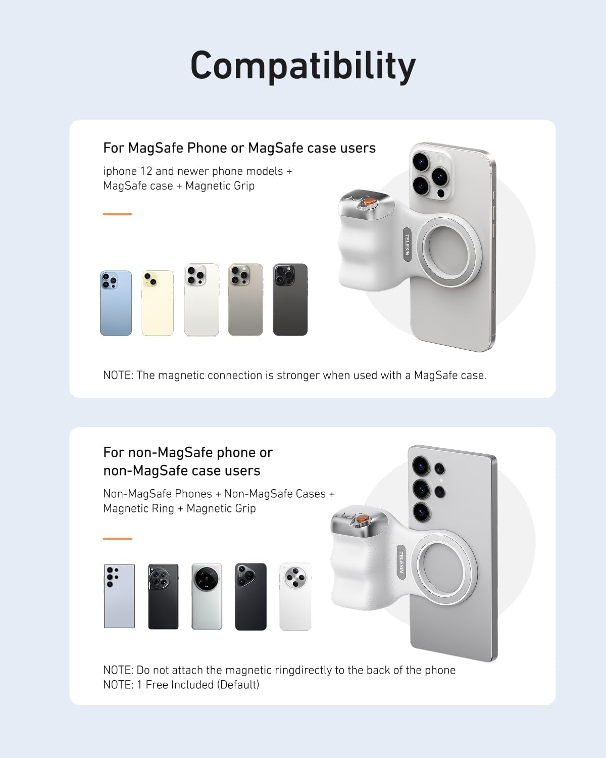 Smart Wireless Magnetic Phone Camera Grip